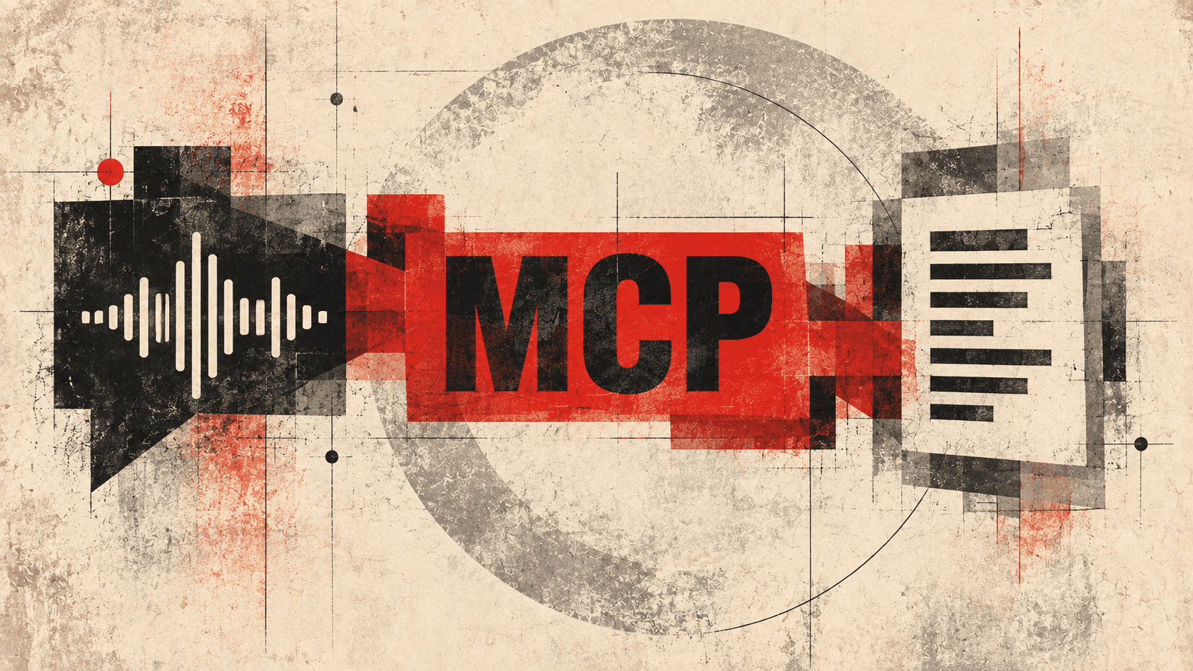 聲波透過 MCP 轉換成逐字稿文件的示意圖